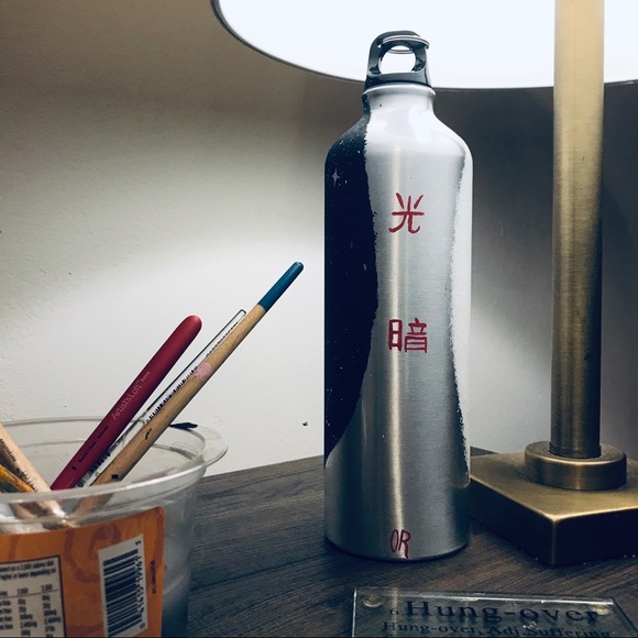 Kitchen Hand Painted Yin And Yang Steal Water Bottle Poshmark